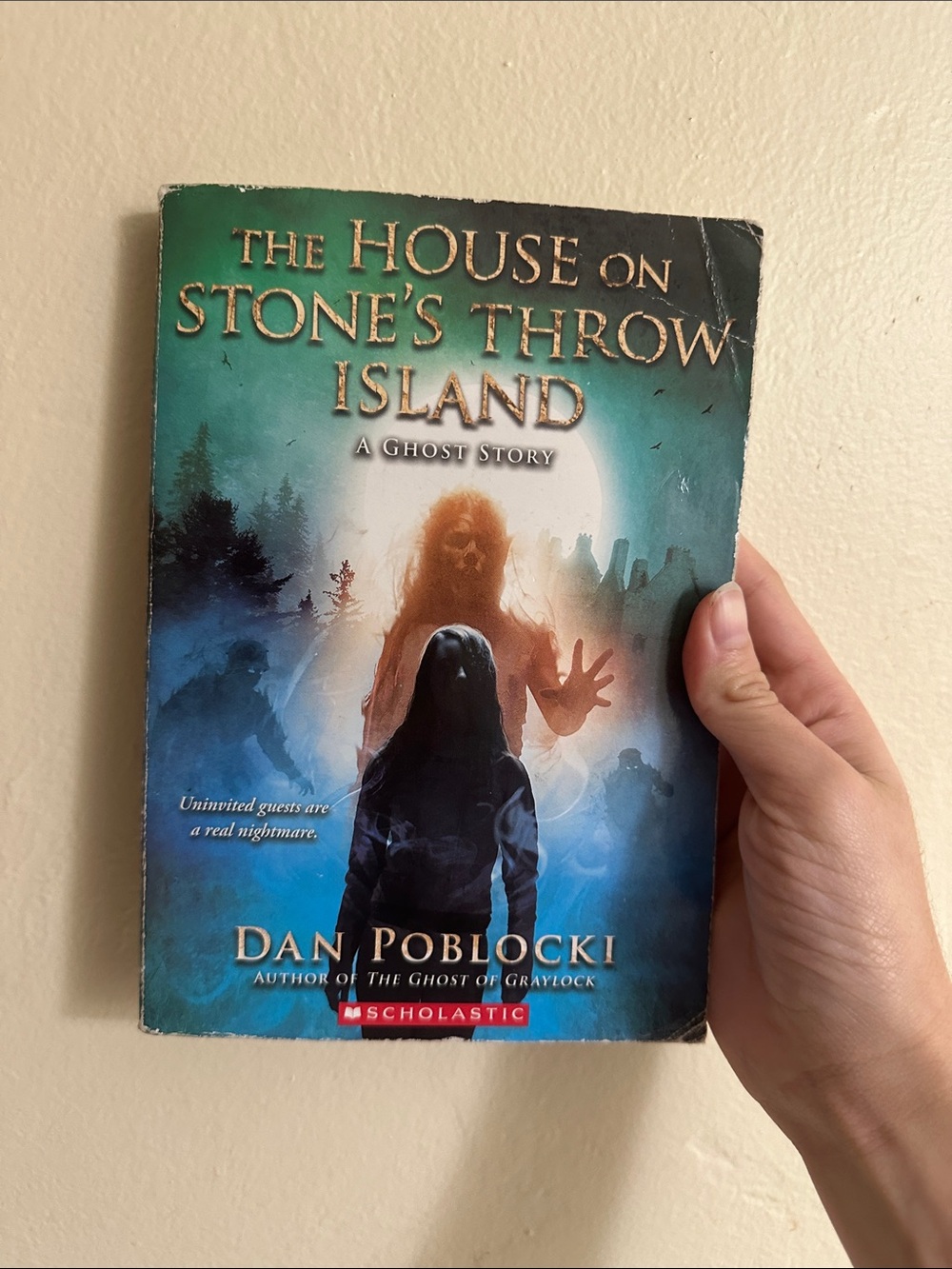 Scholastic Teal Blue Green Paperback Novel "The House on Stone's Throw Island"